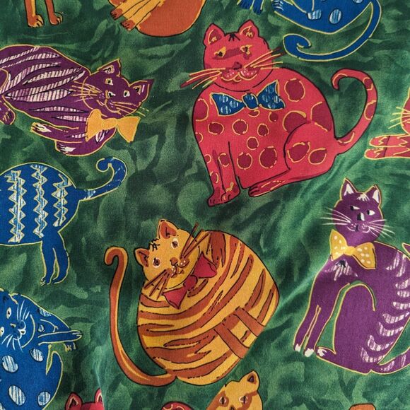 Patchington Cat Blazer Jacket Oversized Womens Small Boho Artsy Quirky Whimsical - Picture 8 of 12